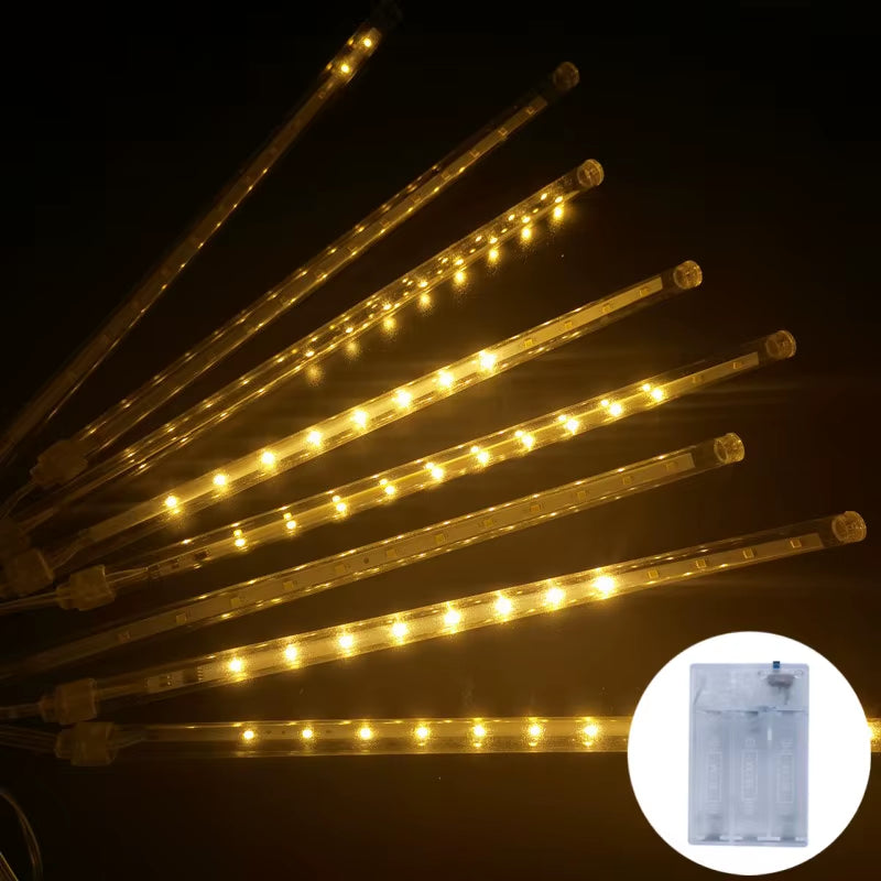30Cm LED Meteor Shower Rain String Lights AA Battery LED Lights Street Christmas Decoration for Home Outdoor Wedding Party Decor