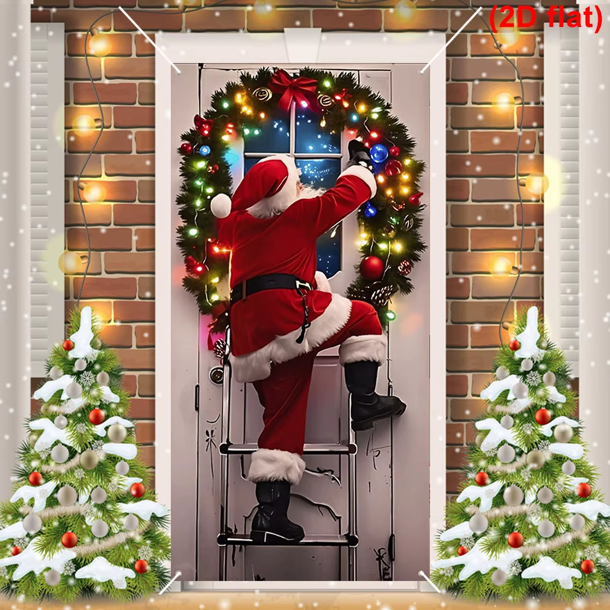 Christmas Hanging Flag Santa Claus Door Banner Christmas Decoration for Home 2025 Xmas Ornament Navidad Natal New Year Gift 2026