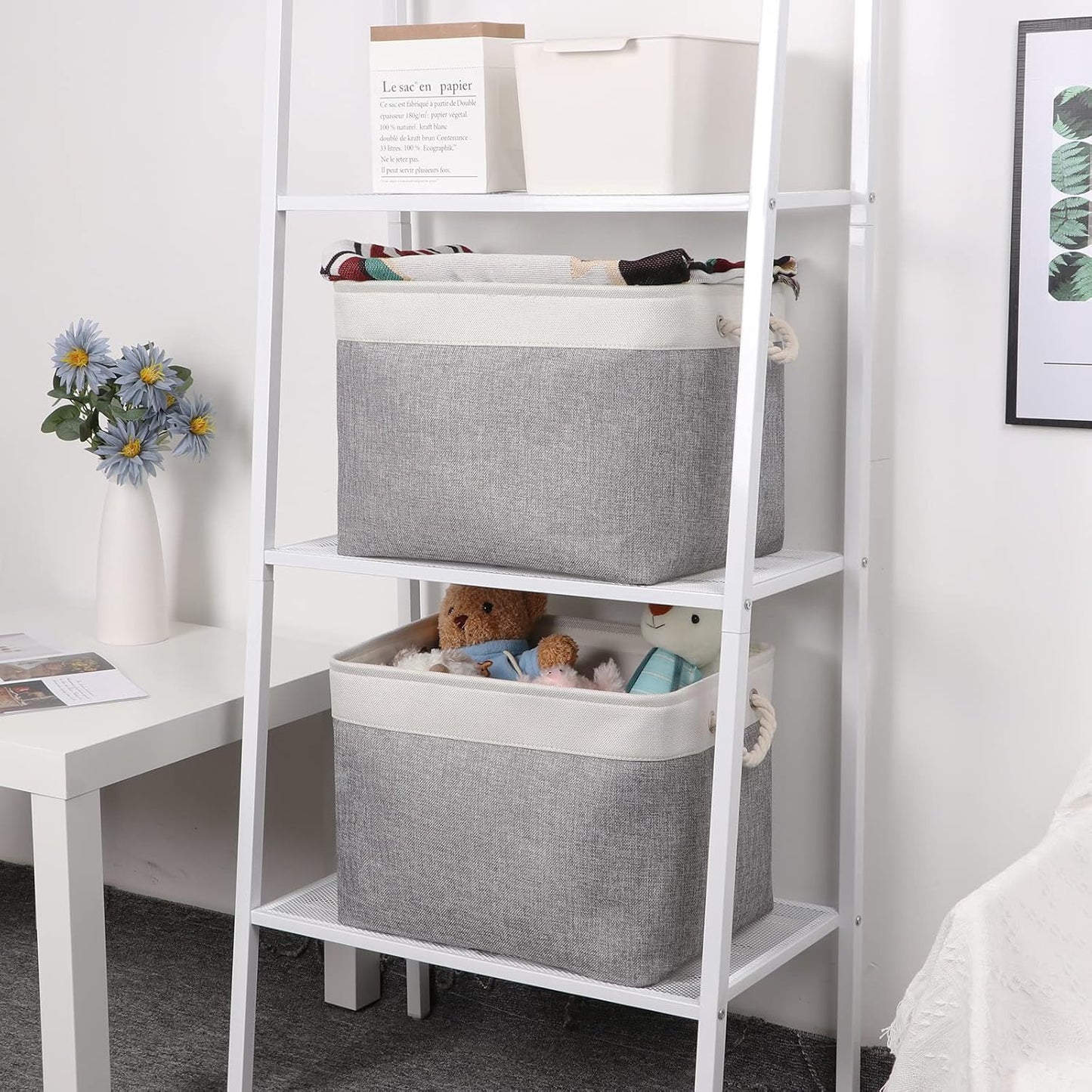 Large Storage Bins for Shelves 2 Pack 16X12 Organizer Bins