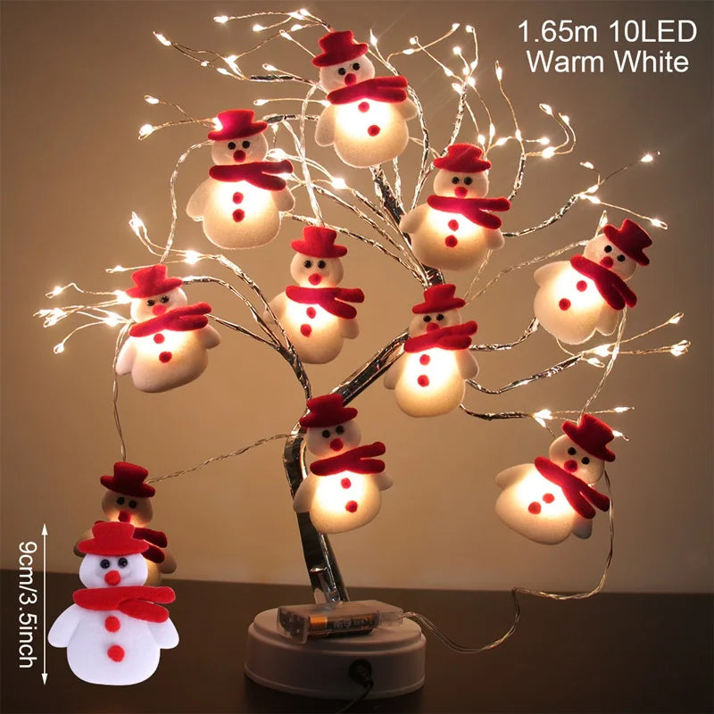 Snowman Christmas LED Garland String Light Merry Christmas Decorations for Home 2024 Cristmas Tree Ornament Xmas Navidad Gifts