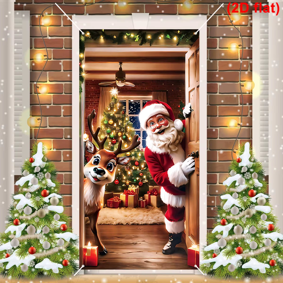 Christmas Hanging Flag Santa Claus Door Banner Christmas Decoration for Home 2025 Xmas Ornament Navidad Natal New Year Gift 2026