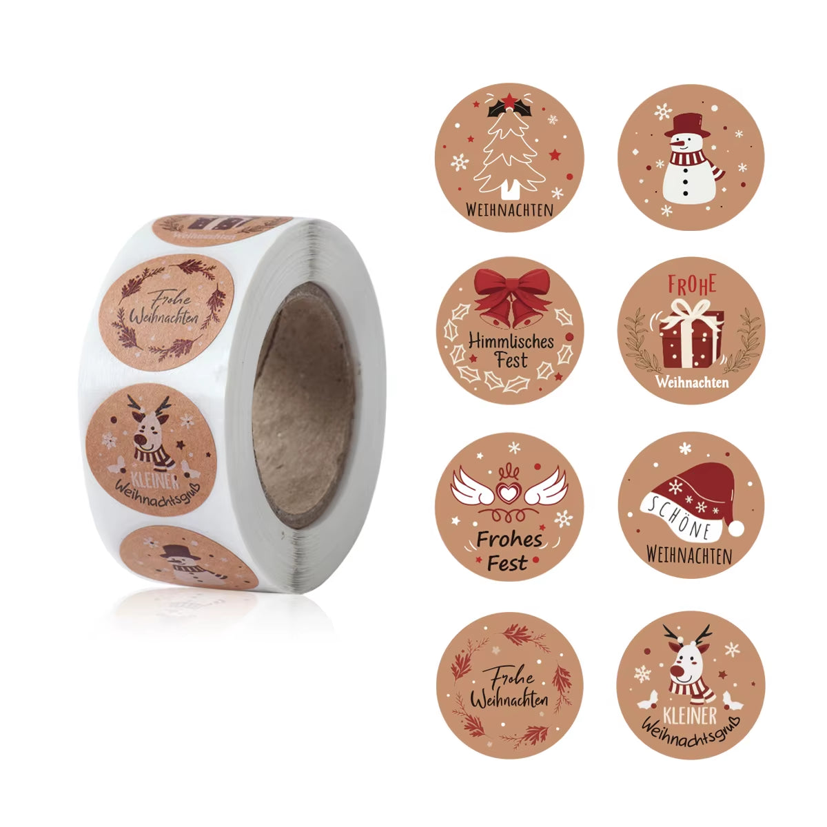Christmas Gift Stickers Happy 2026 New Year Sealing Sticker Self-Adhesive DIY Gift Baking Package Envelope Stationery Decor