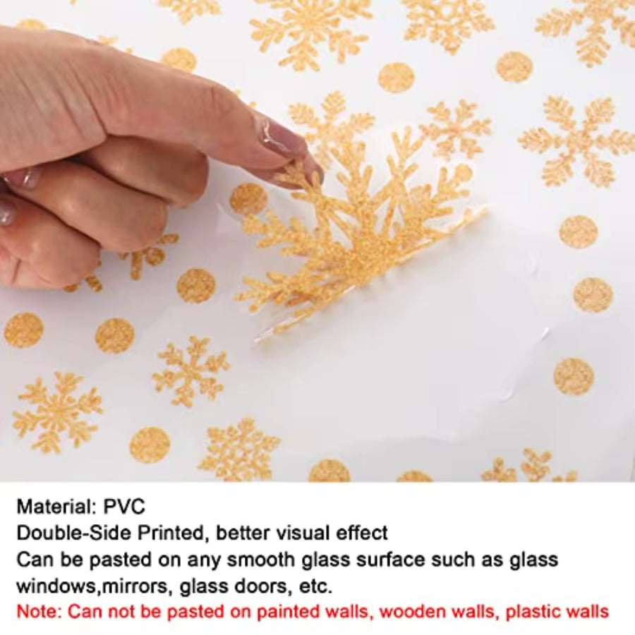541Pcs Winter Snowflake Window Clings Stickers Doublesided White Silver Blue Gold Christmas Decals for Frozen New Year Home Sho