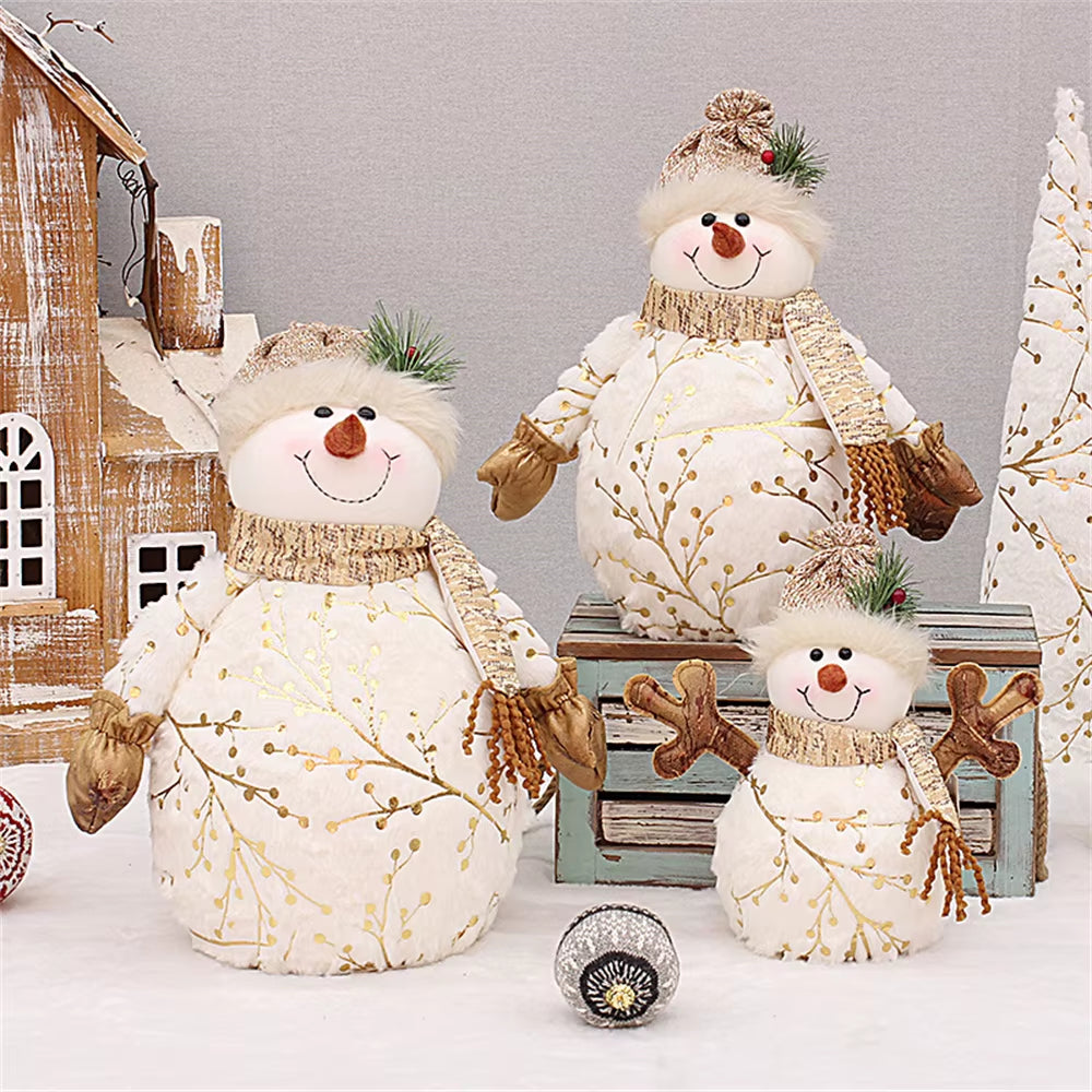 2022 Large Cartoon Plush Snowman Dolls 60/50/26Cm Home Xmas Tree Decoration Shopping Mall Hotel Window Christmas Ornaments
