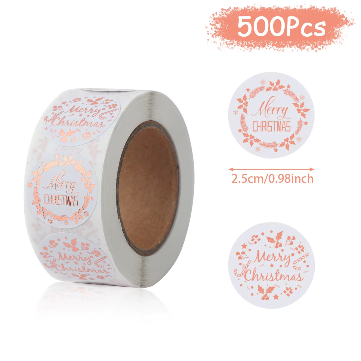 Christmas Gift Stickers Happy 2026 New Year Sealing Sticker Self-Adhesive DIY Gift Baking Package Envelope Stationery Decor