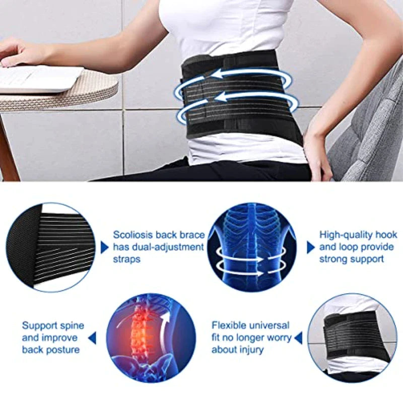 Lower Back Support Brace Lumbar Waist Belt Double Pull Breathable Belt Men Women - SP!NECK™