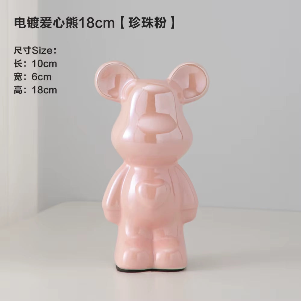 18-28CM European Electroplating Ceramic Care Bear Doll Ornament Home Desktop Living Room Decoration Ornament Decorative Figurine