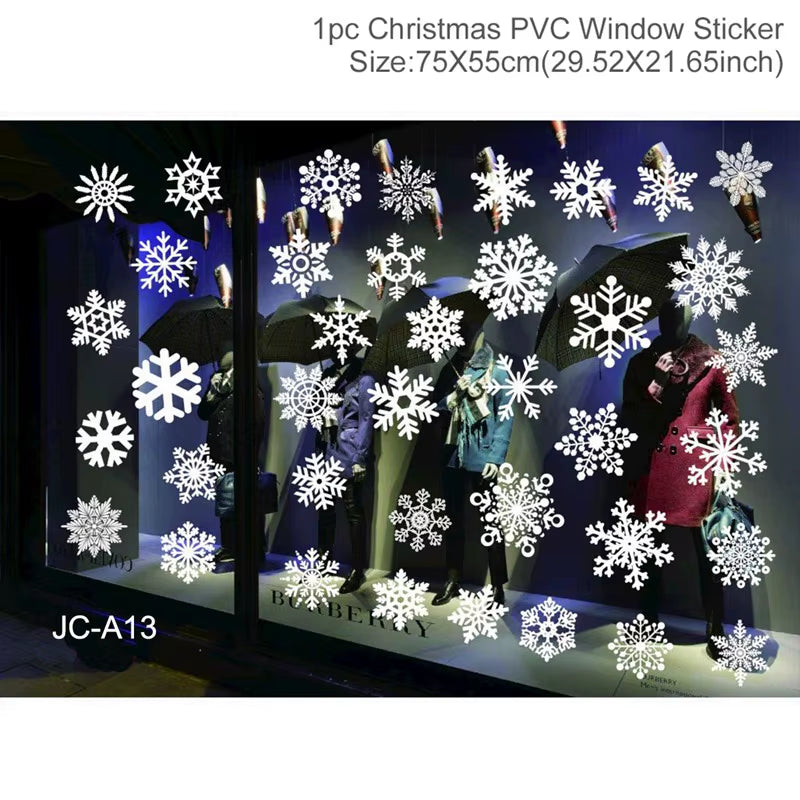 Christmas Window Stickers Merry Christmas Decorations for Home 2025 Christmas Wall Sticker Kids Room New Year Decoration 2026
