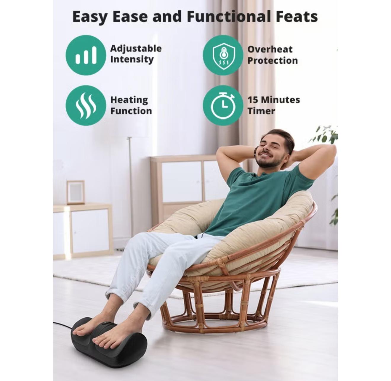 Extra Big Electric Foot Massager Hot Compress Shiatsu Kneading Leg Roller Kneading Calf Deep Relieve Fatigue Relaxation Muscle