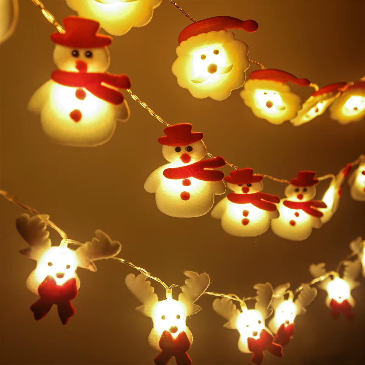 Snowman Christmas LED Garland String Light Merry Christmas Decorations for Home 2024 Cristmas Tree Ornament Xmas Navidad Gifts