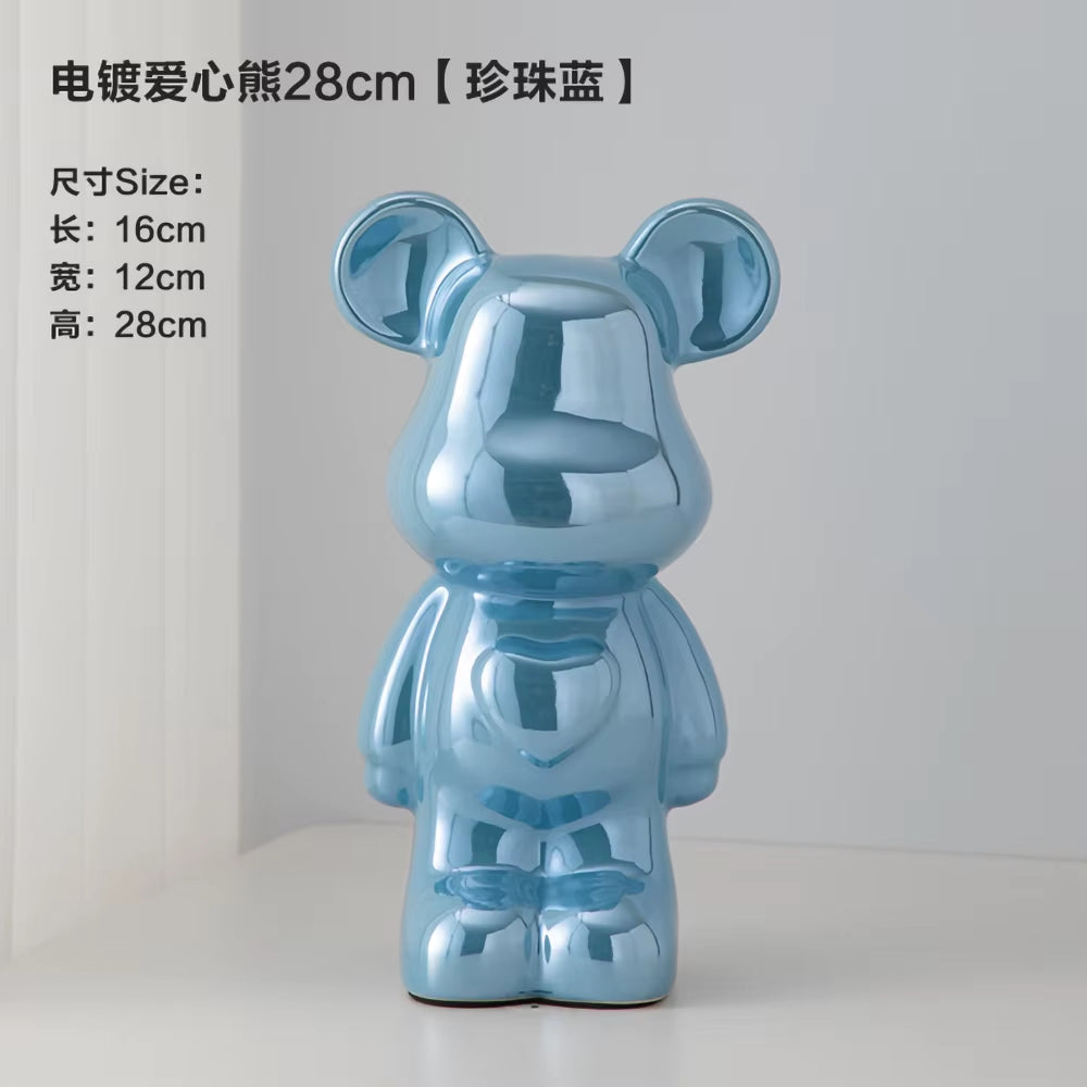 18-28CM European Electroplating Ceramic Care Bear Doll Ornament Home Desktop Living Room Decoration Ornament Decorative Figurine