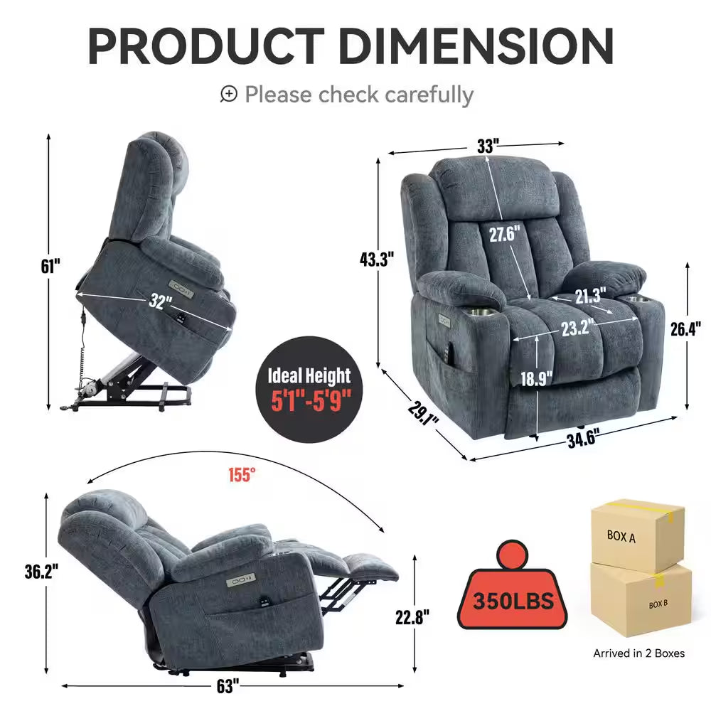 Electric Lift Recliner Chair - Massage, Heat - SP!NECK™