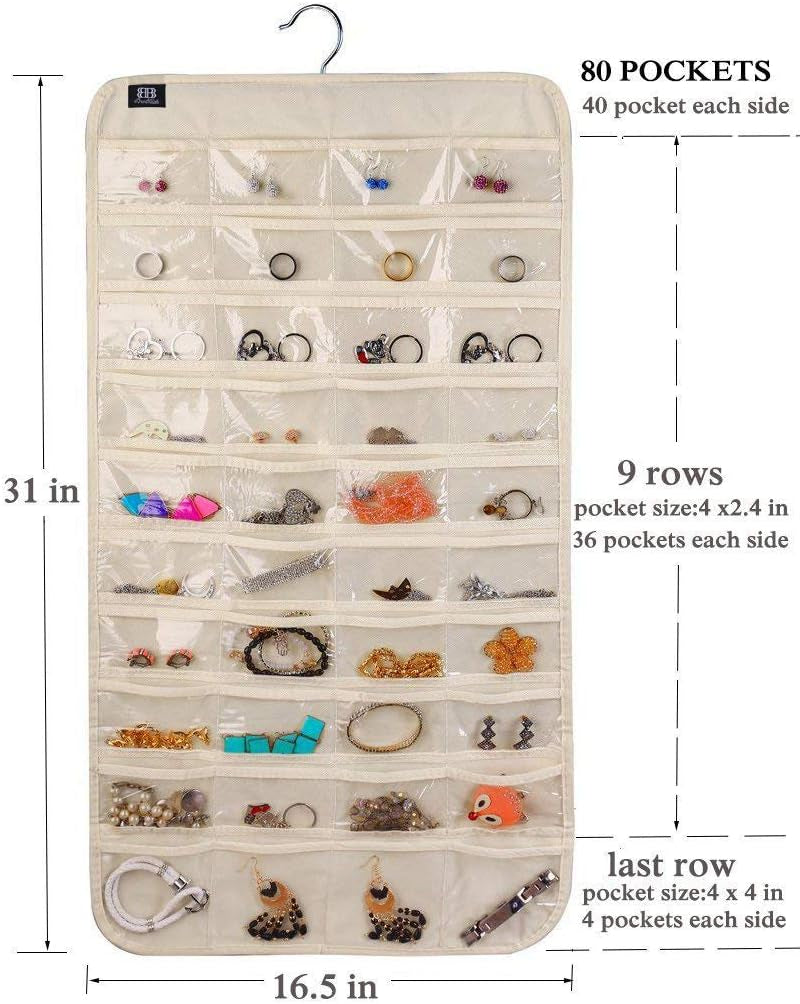 80 Pocket Organizer for Holding Jewelries