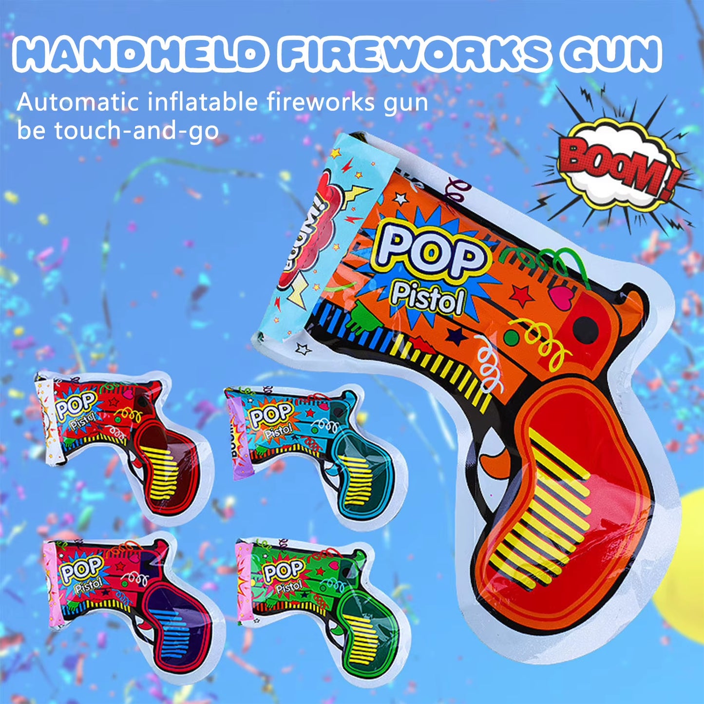 Party Atmosphere Confetti Handheld Fireworks Gun Toys Interesting Creative Fireworks for Christmas New Year Party Surprise Toy