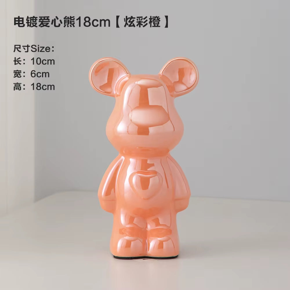 18-28CM European Electroplating Ceramic Care Bear Doll Ornament Home Desktop Living Room Decoration Ornament Decorative Figurine