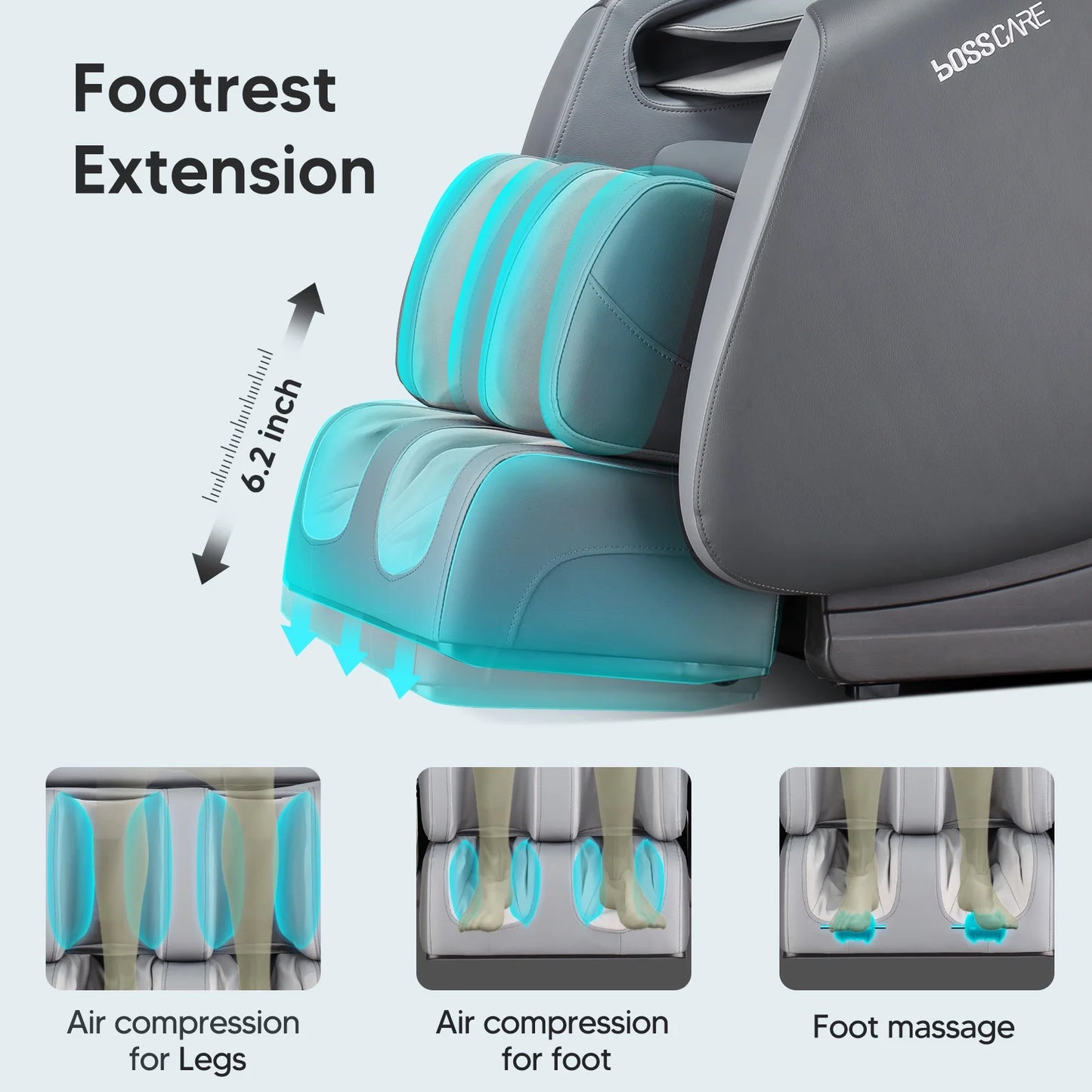 AI Voice Control Massage Chair - Zero Gravity Shiatsu Recliner in Gray - SP!NECK™