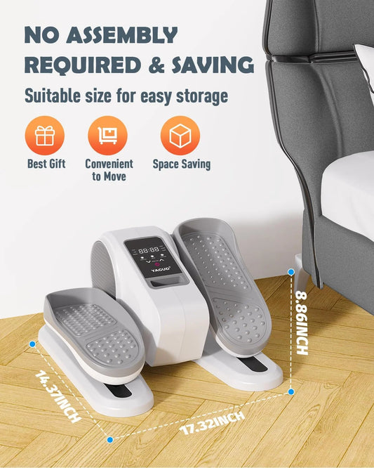 under Desk Elliptical Machine, Electric Ellipse Leg Exerciser for Senior, 12 Adjustable Speeds Quiet and Portable Seated Pedal Exerciser for Training with Remote Control, Gray