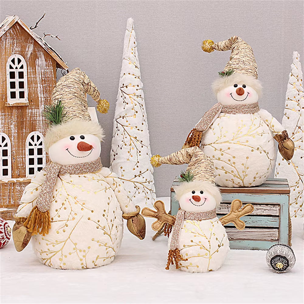 2022 Large Cartoon Plush Snowman Dolls 60/50/26Cm Home Xmas Tree Decoration Shopping Mall Hotel Window Christmas Ornaments