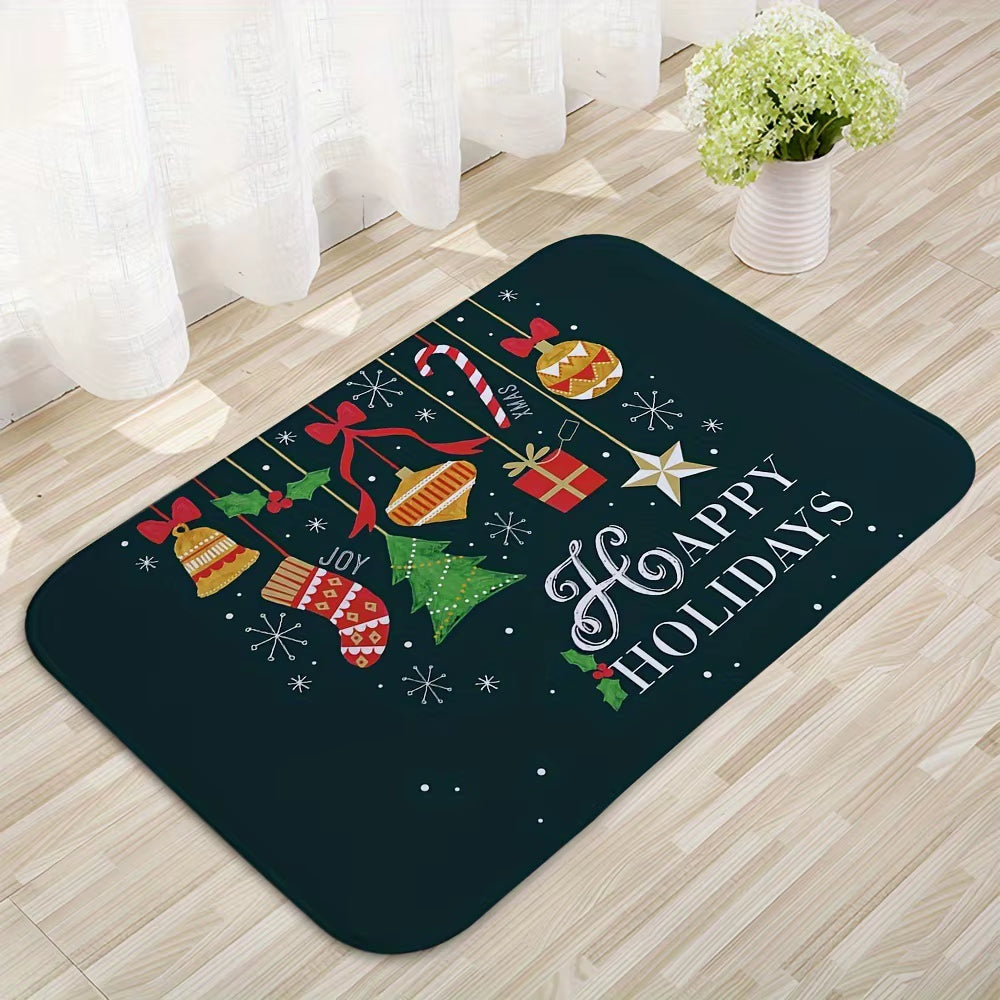 Christmas Door Carpet Merry Christmas Mat Festival Santa Claus Outdoor Decorations Home 2025 Navidad Xmas Ornament New Year 2026