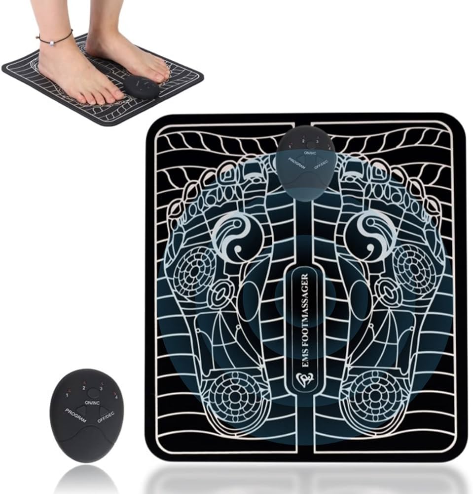 Electric Foot Massager Pad Electrostimulator Massage Mat EMS Muscle Massager Relax Feet Massage Fitness Masajeador USB Charging