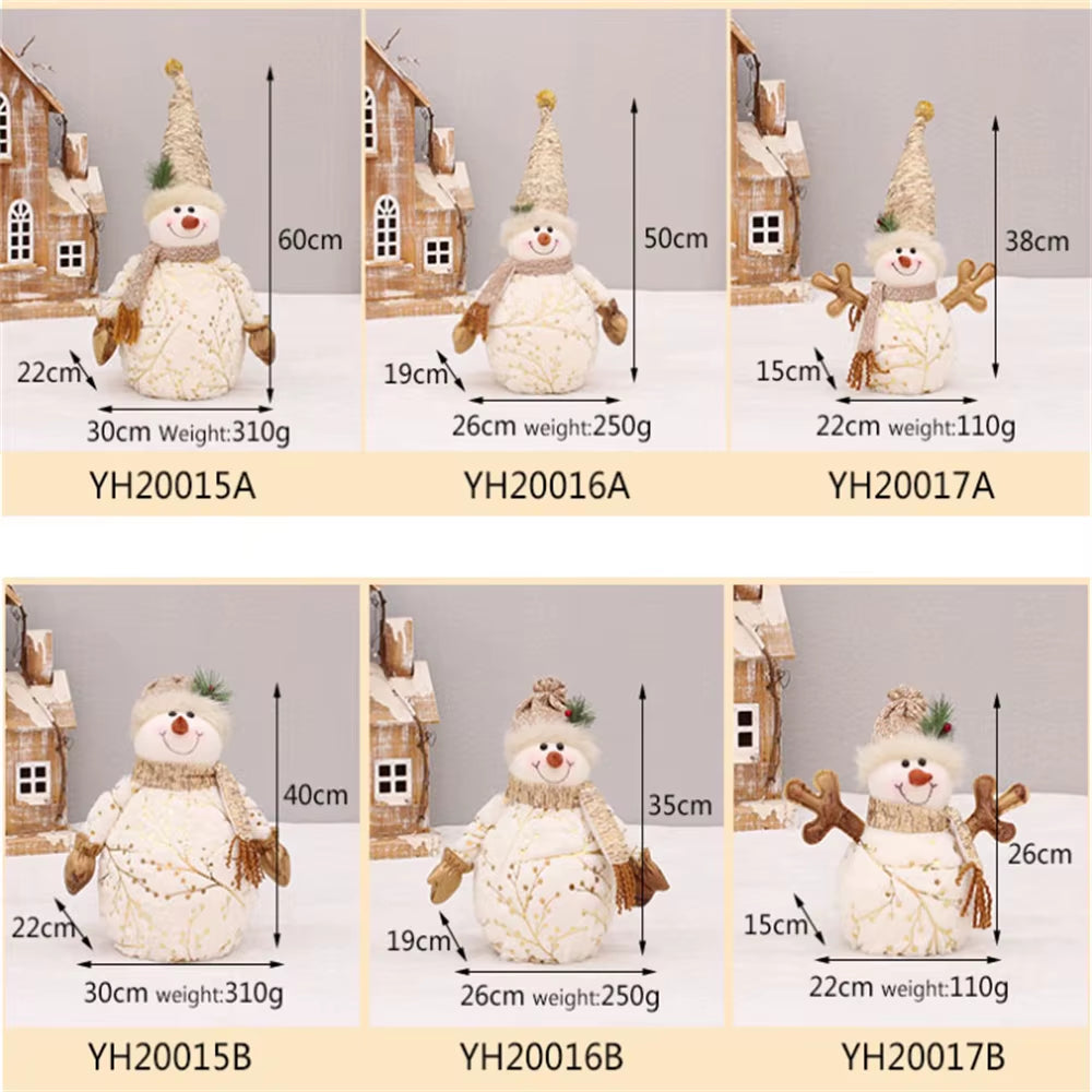 2022 Large Cartoon Plush Snowman Dolls 60/50/26Cm Home Xmas Tree Decoration Shopping Mall Hotel Window Christmas Ornaments