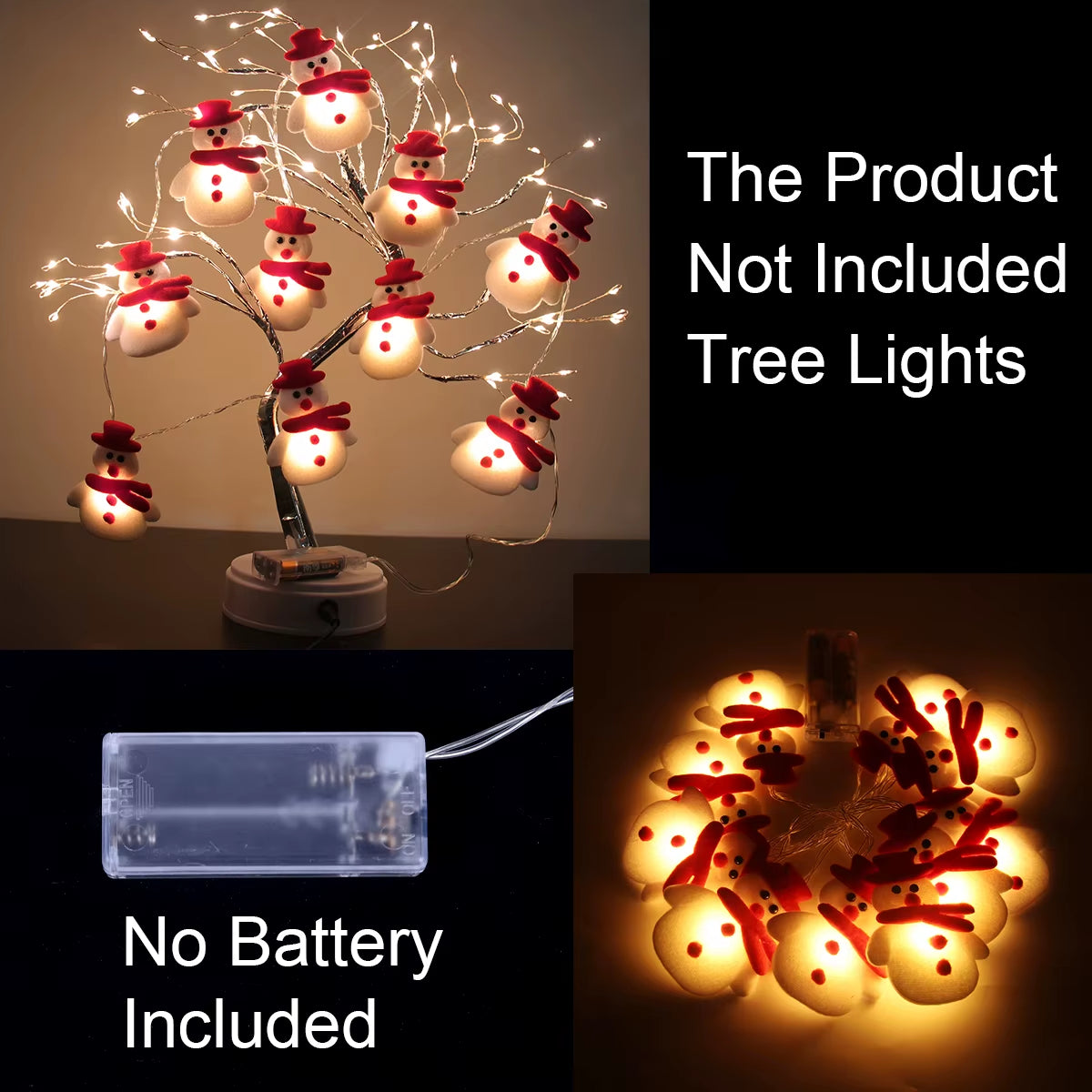 Snowman Christmas LED Garland String Light Merry Christmas Decorations for Home 2024 Cristmas Tree Ornament Xmas Navidad Gifts