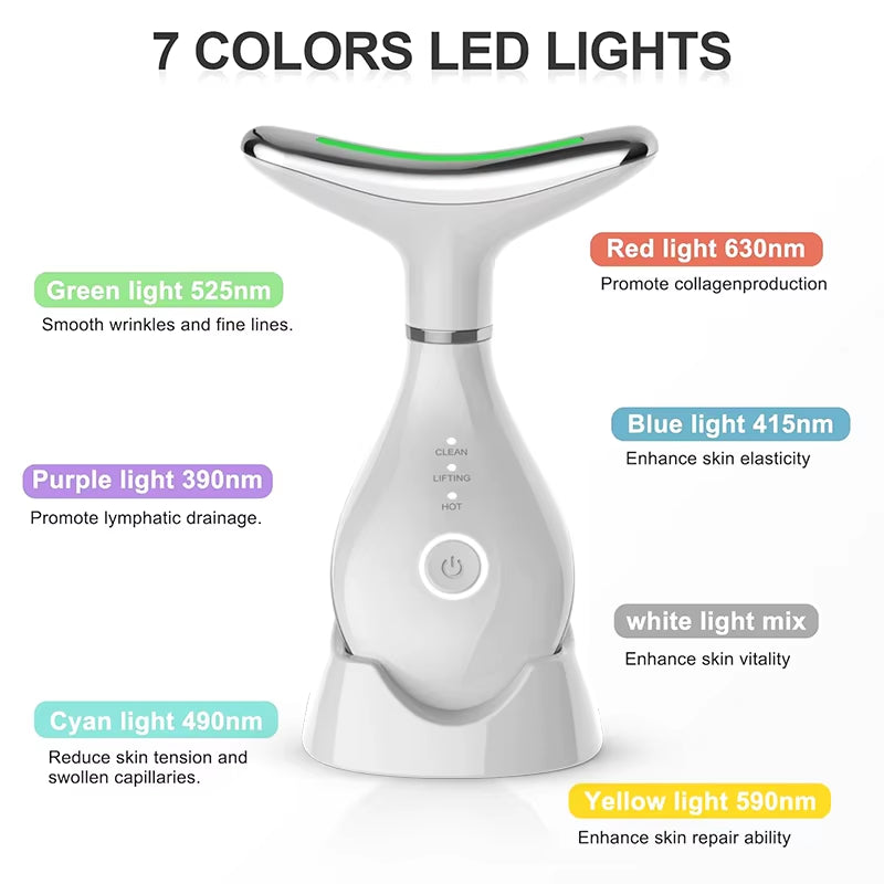 7-Color LED Beauty Device for Professional Anti-Aging Results - SP!NECK™
