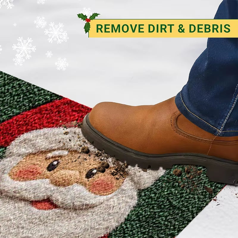 Christmas Door Carpet Merry Christmas Mat Festival Santa Claus Outdoor Decorations Home 2025 Navidad Xmas Ornament New Year 2026