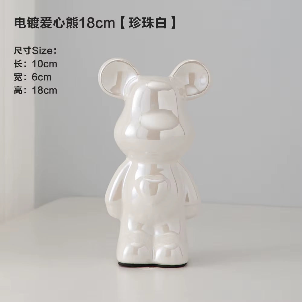 18-28CM European Electroplating Ceramic Care Bear Doll Ornament Home Desktop Living Room Decoration Ornament Decorative Figurine