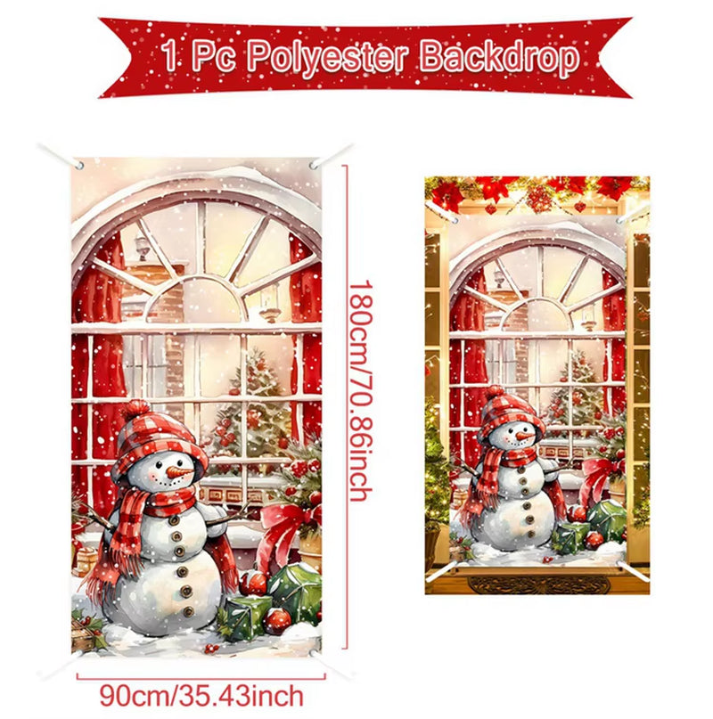 Christmas Hanging Flag Santa Claus Door Banner Christmas Decoration for Home 2025 Xmas Ornament Navidad Natal New Year Gift 2026