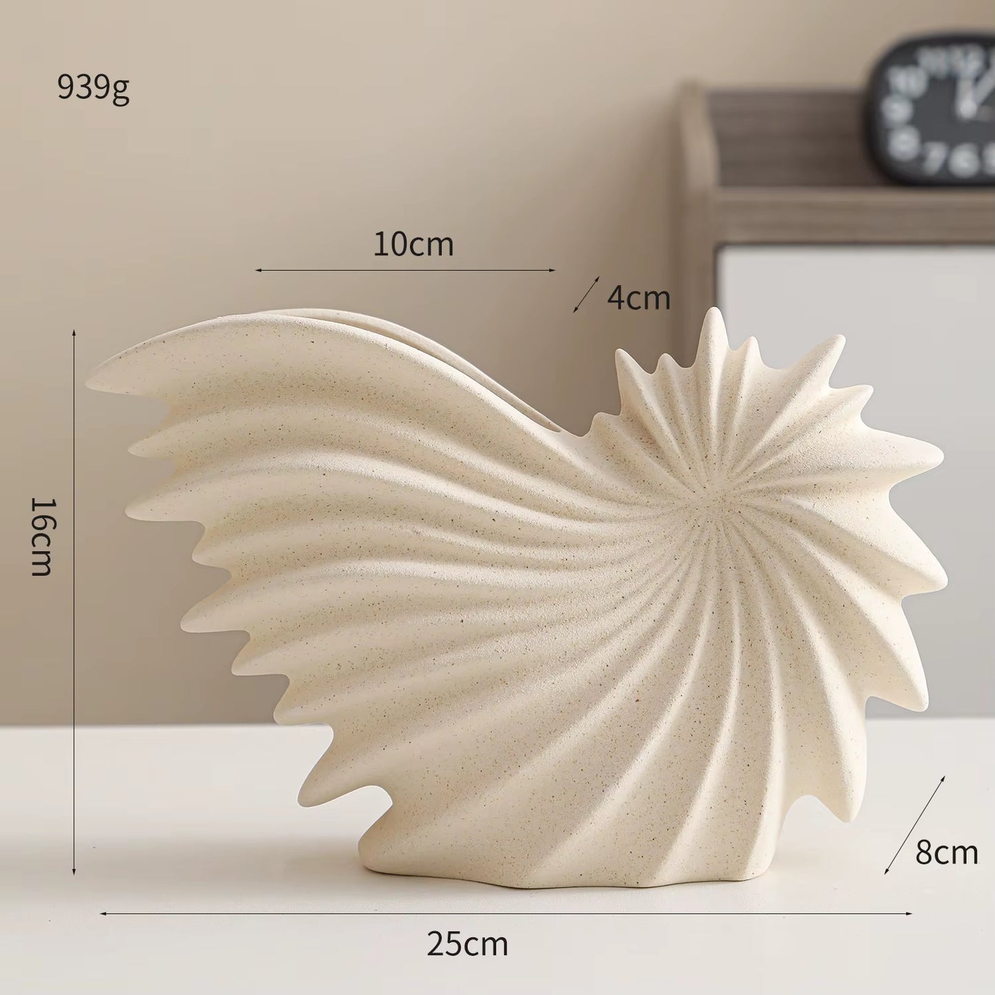 Ceramic Vase with Conch Design White Flower Pot Coral Vase Nordic Art Flower Arrangement Pot Living Room Desktop Decoration