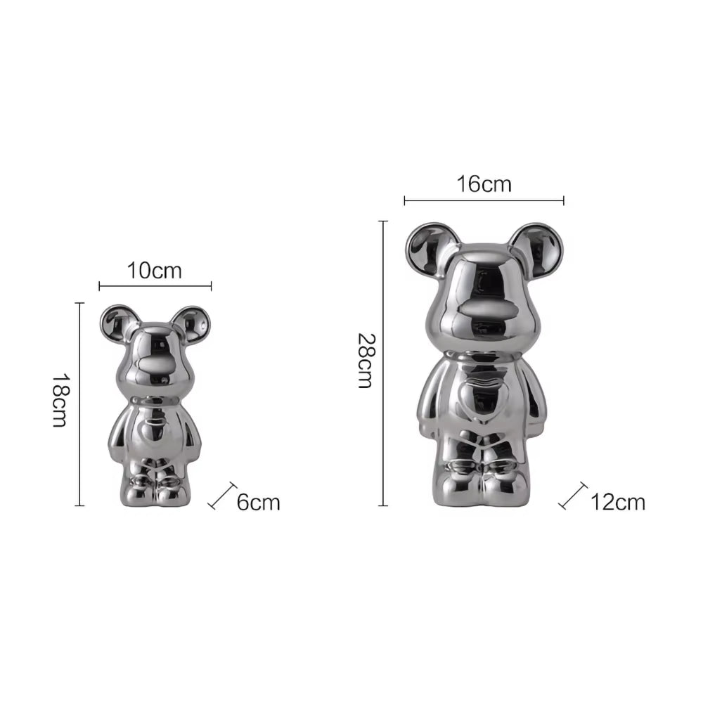 18-28CM European Electroplating Ceramic Care Bear Doll Ornament Home Desktop Living Room Decoration Ornament Decorative Figurine