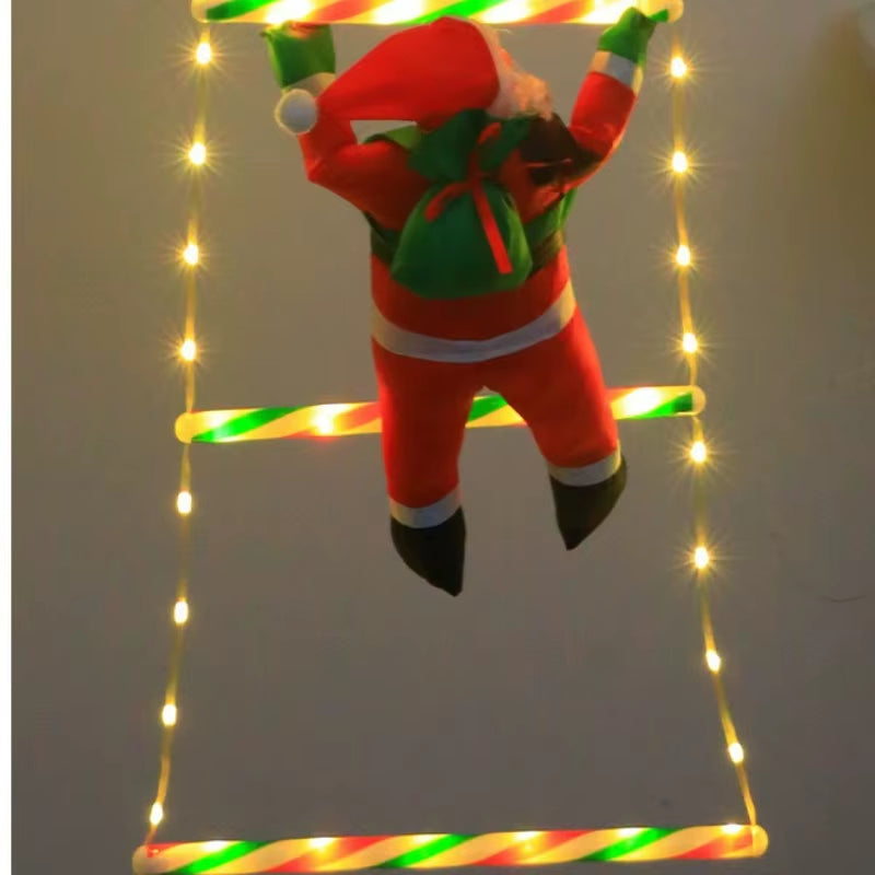 1.7M/3M Santa Claus Climbing Ladder Warm Light Christmas Decoration Home Outdoor Garden Cristmas Tree Ornement New Year Gift