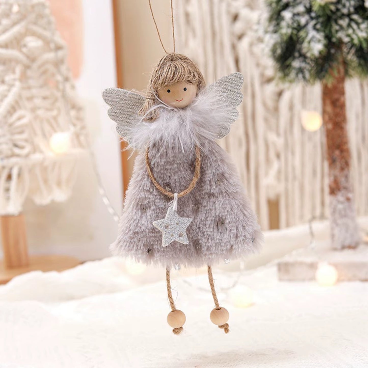 3PCS Christmas Tree Decorations Cute Angel Doll Girl Pendant Navidad 2024 New Year Christmas Tree Ornaments Xmas Gift for Kids