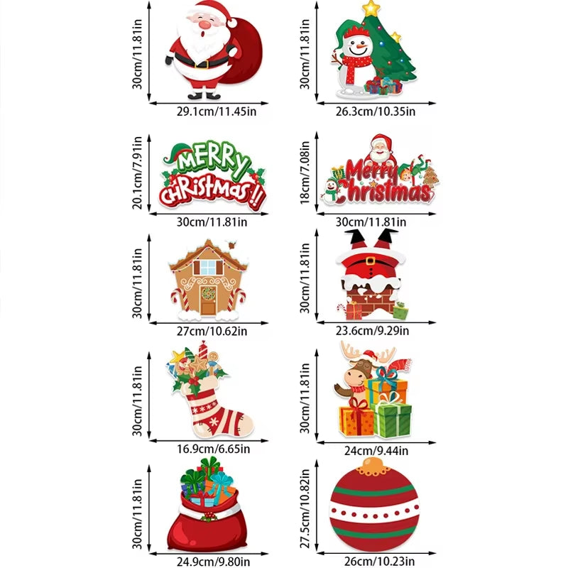 2026 Merry Christmas Hanging Door Banner Santa Claus Snowman Couplet Christmas Decorations, Fashion Christmas Ornaments