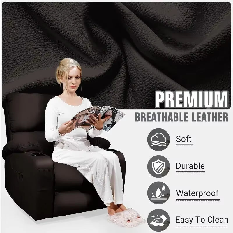 Swivel Rocking Recliner - 8-Point Massage & Heat Therapy Chair - SP!NECK™