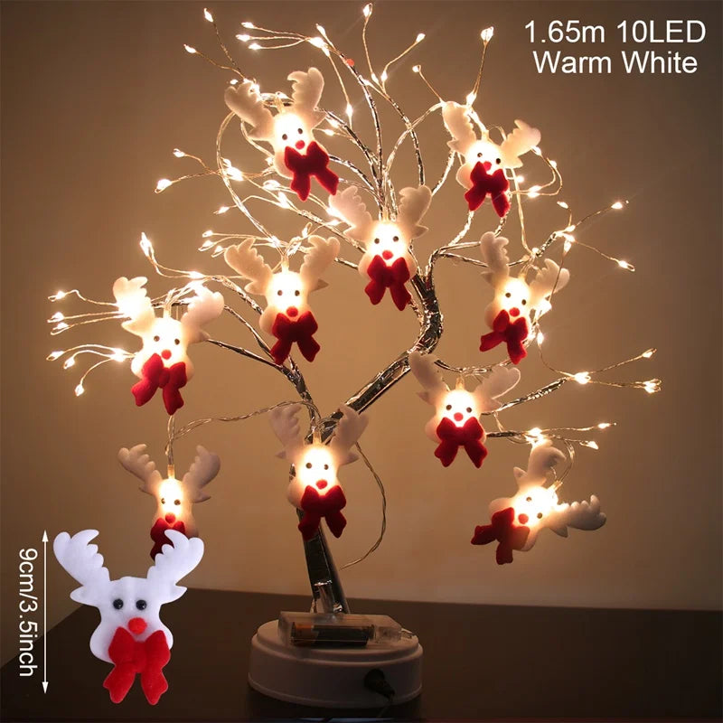 Snowman Christmas LED Garland String Light Merry Christmas Decorations for Home 2024 Cristmas Tree Ornament Xmas Navidad Gifts