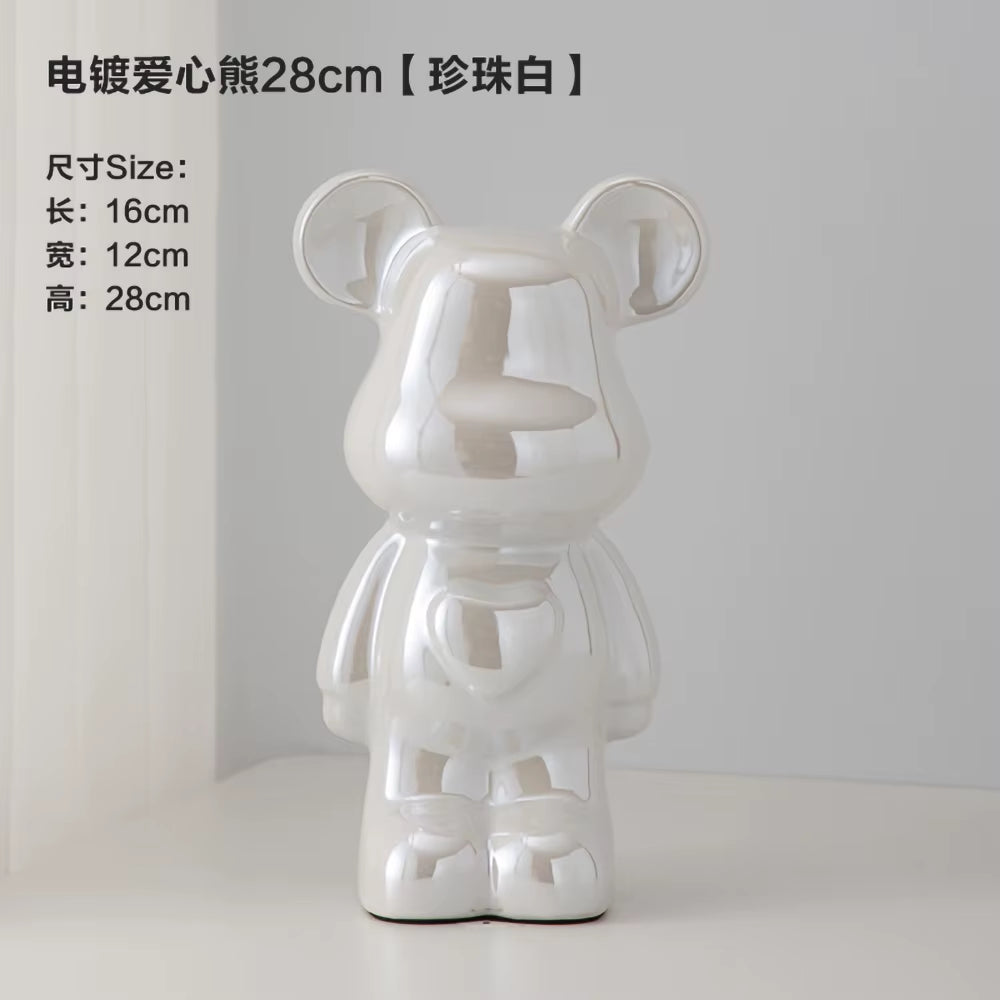 18-28CM European Electroplating Ceramic Care Bear Doll Ornament Home Desktop Living Room Decoration Ornament Decorative Figurine
