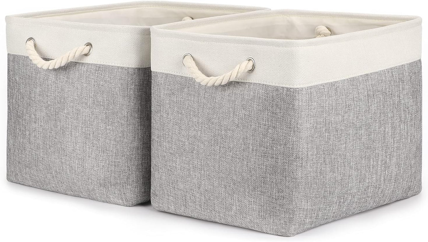 Large Storage Bins for Shelves 2 Pack 16X12 Organizer Bins