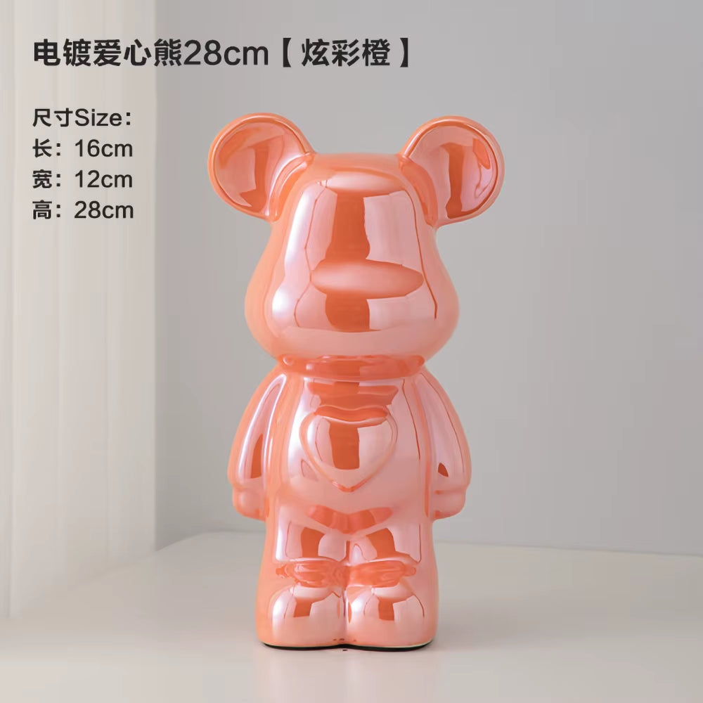 18-28CM European Electroplating Ceramic Care Bear Doll Ornament Home Desktop Living Room Decoration Ornament Decorative Figurine