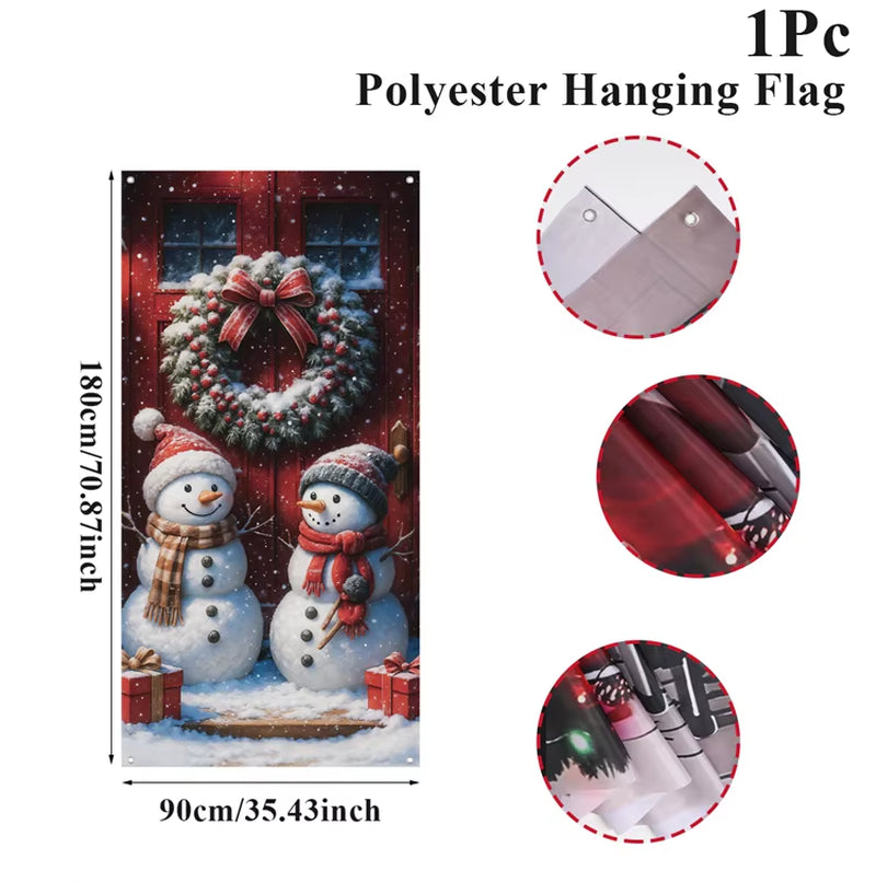 Christmas Hanging Flag Santa Claus Door Banner Christmas Decoration for Home 2025 Xmas Ornament Navidad Natal New Year Gift 2026