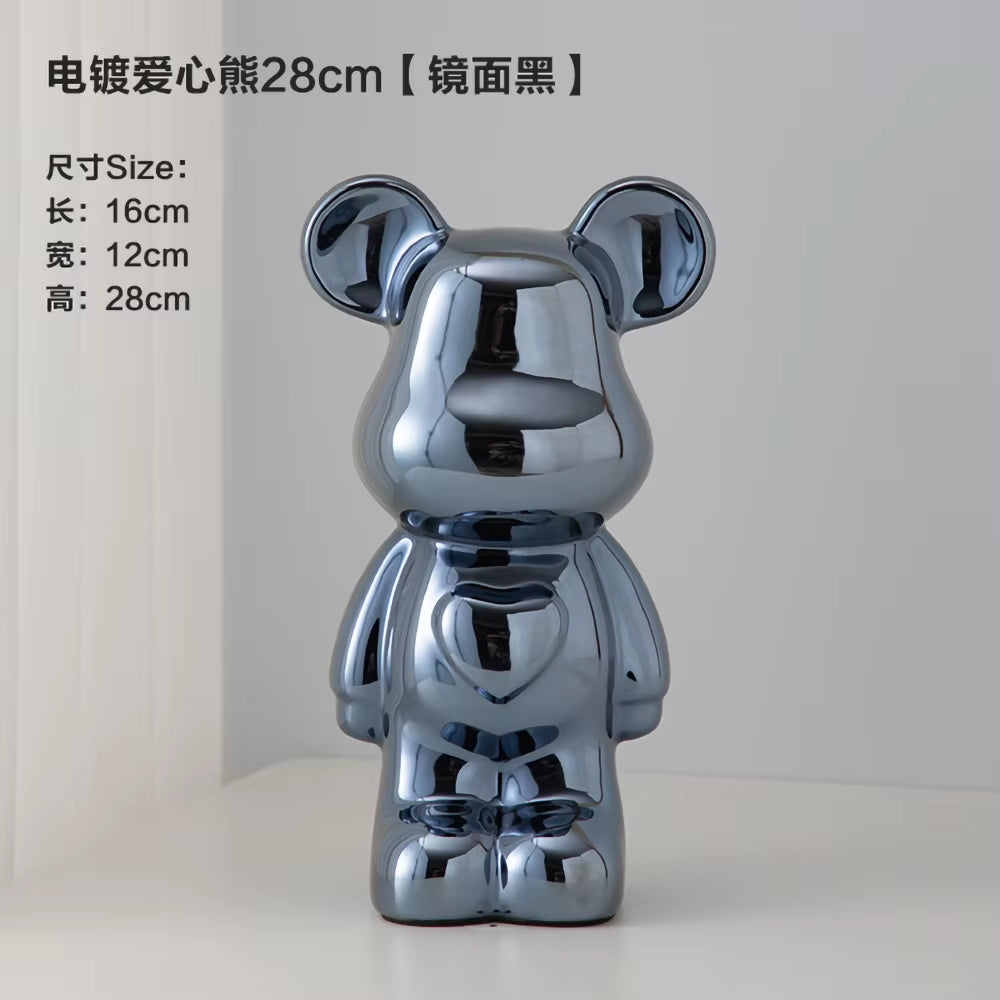 18-28CM European Electroplating Ceramic Care Bear Doll Ornament Home Desktop Living Room Decoration Ornament Decorative Figurine