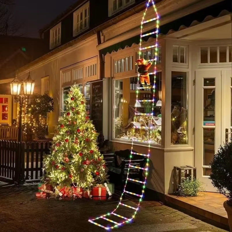 1.7M/3M Santa Claus Climbing Ladder Warm Light Christmas Decoration Home Outdoor Garden Cristmas Tree Ornement New Year Gift