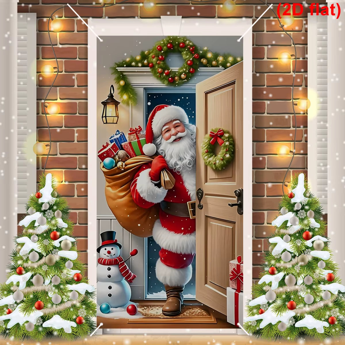 Christmas Hanging Flag Santa Claus Door Banner Christmas Decoration for Home 2025 Xmas Ornament Navidad Natal New Year Gift 2026