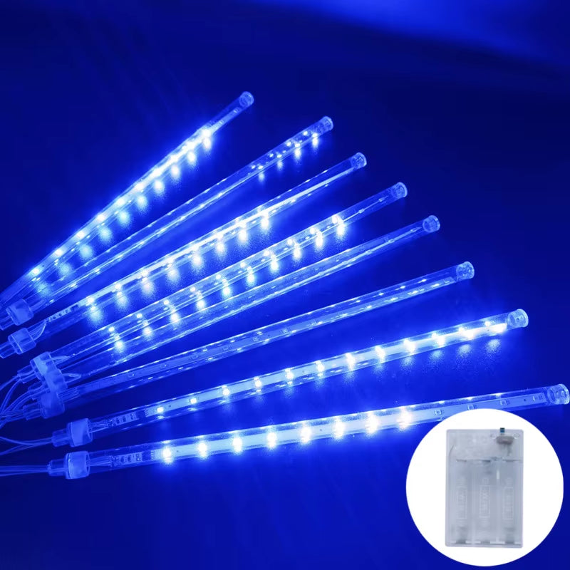 30Cm LED Meteor Shower Rain String Lights AA Battery LED Lights Street Christmas Decoration for Home Outdoor Wedding Party Decor