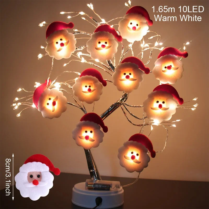Snowman Christmas LED Garland String Light Merry Christmas Decorations for Home 2024 Cristmas Tree Ornament Xmas Navidad Gifts
