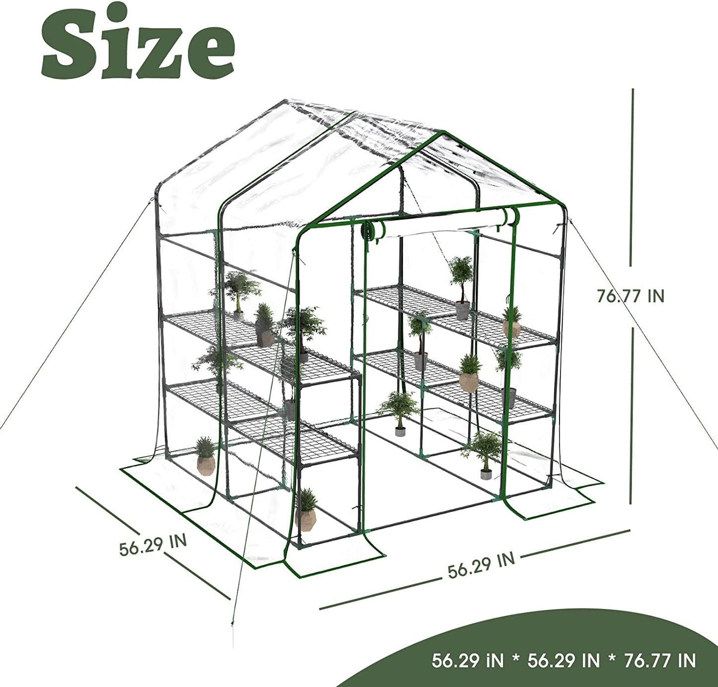 BLUU Greenhouse, Portable Green House Indoor and Outdoor Kit with Anchors and Ropes