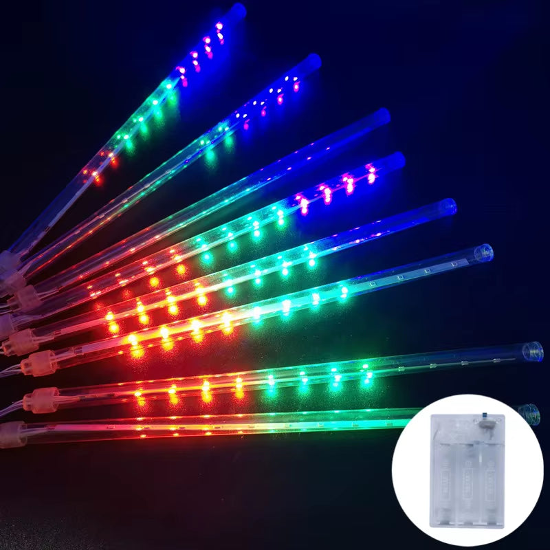 30Cm LED Meteor Shower Rain String Lights AA Battery LED Lights Street Christmas Decoration for Home Outdoor Wedding Party Decor