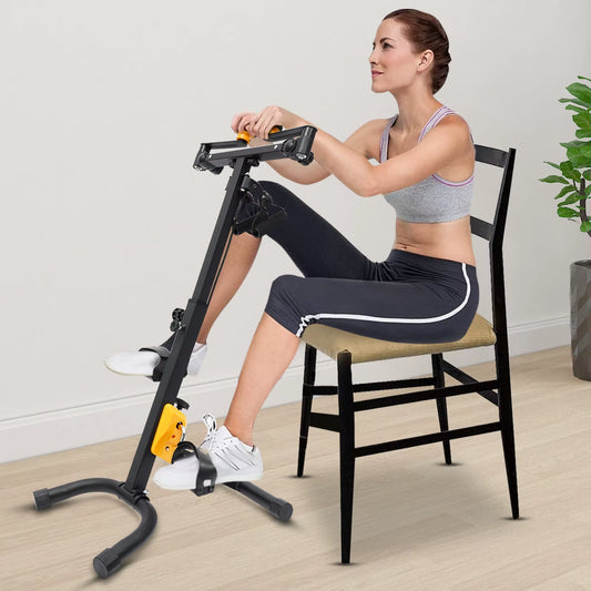 Foldable Home Pedal Exercise Bike Cycling Stepper Pedal Exerciser for Seniors