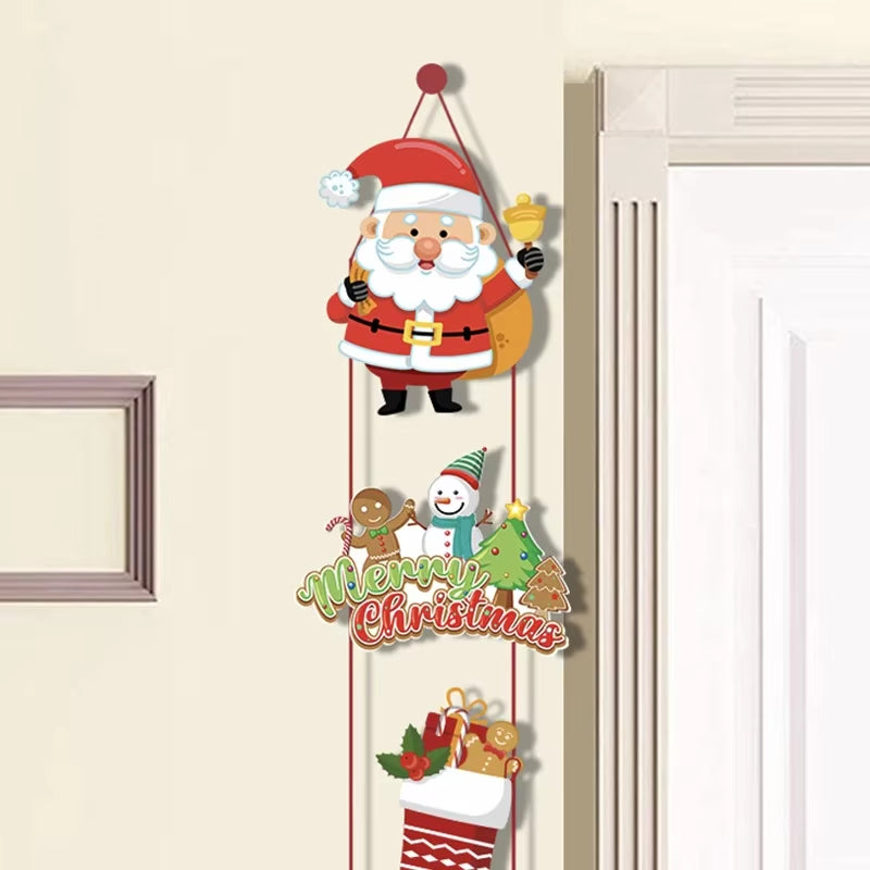 2026 Merry Christmas Hanging Door Banner Santa Claus Snowman Couplet Christmas Decorations, Fashion Christmas Ornaments